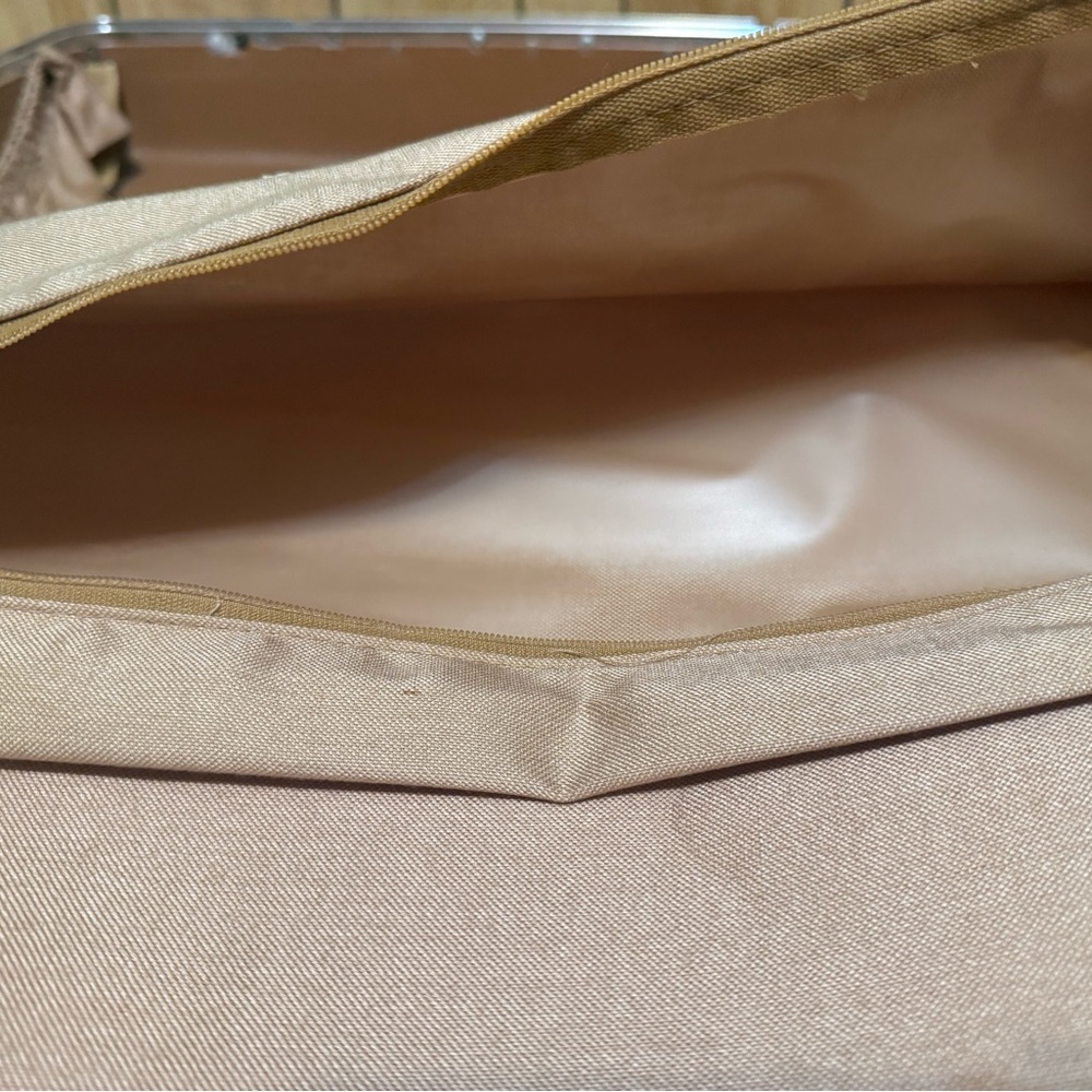 1970s Vintage Tan Samsonite Concord Hard Shell Suitcase 26x21x8 - Picture 7 of 10